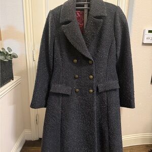 Elegant Sundance Catalog Double-Breasted Gray Coat